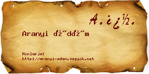 Aranyi Ádám névjegykártya