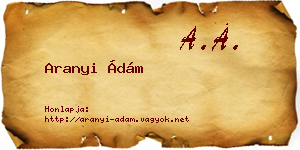 Aranyi Ádám névjegykártya