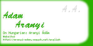 adam aranyi business card
